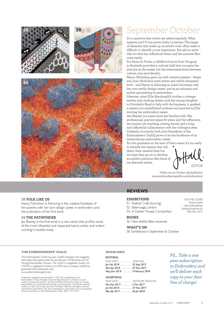 Embroidery Magazine Preview Pages