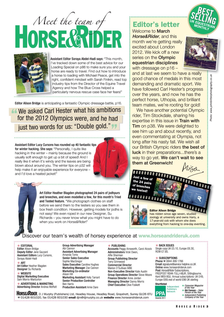 Horse&Rider Magazine - UK equestrian magazine for Horse and Rider Preview Pages