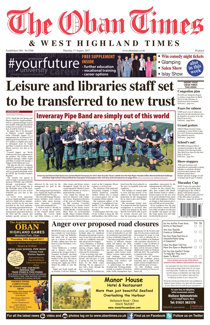 The Oban Times & Lochaber Times Preview Pages