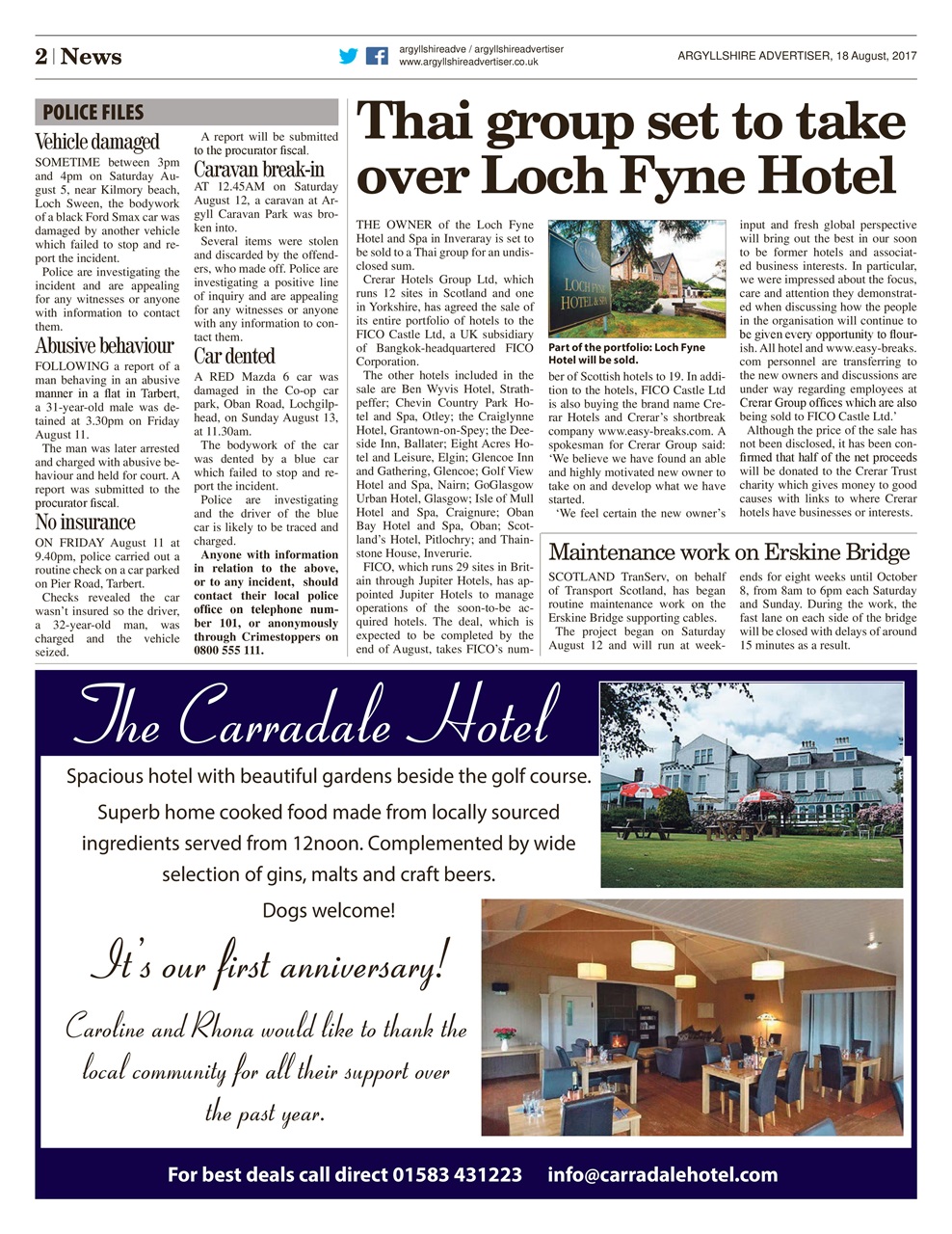 Argyllshire Advertiser Preview Pages