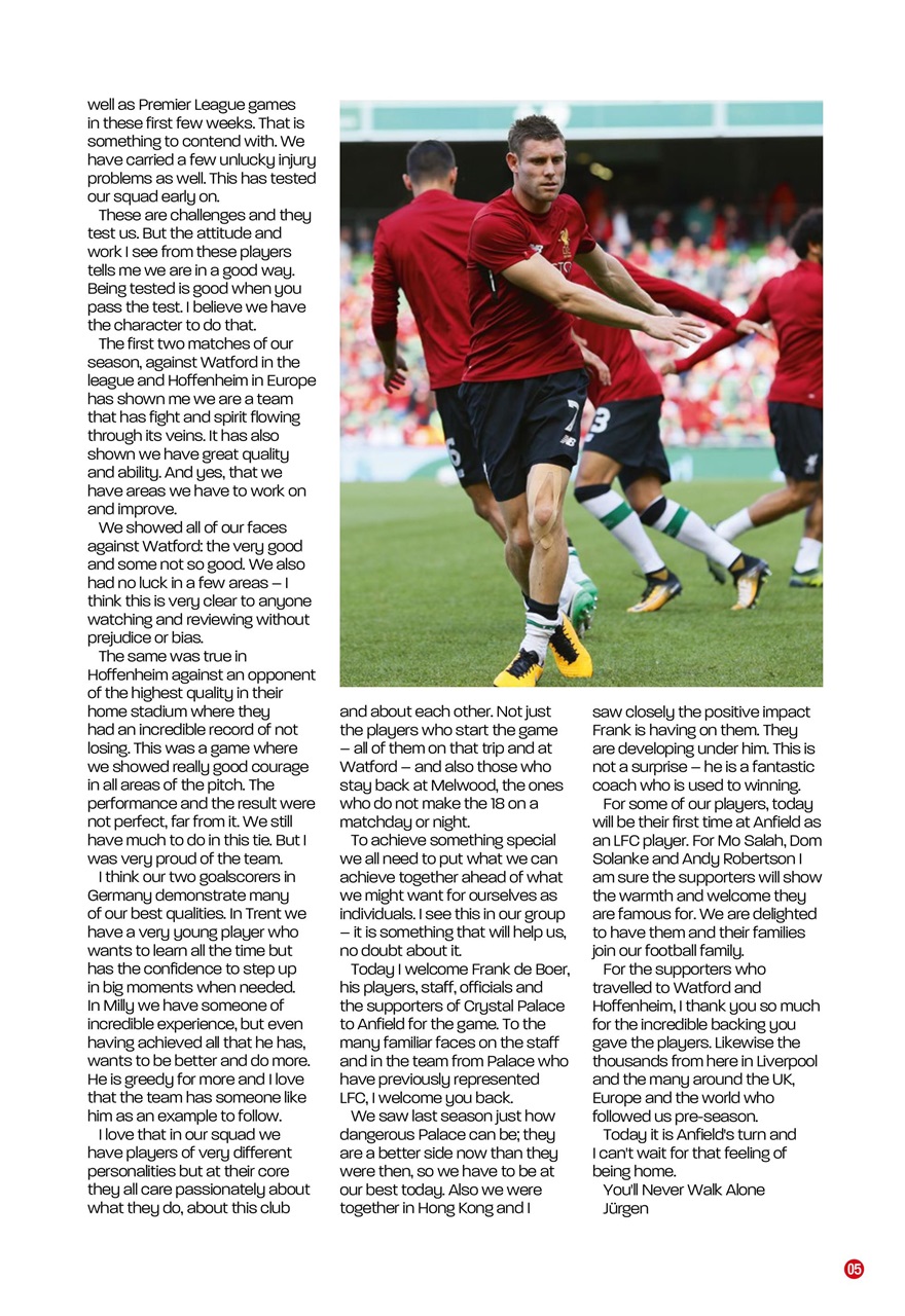 Liverpool FC Programmes Preview Pages