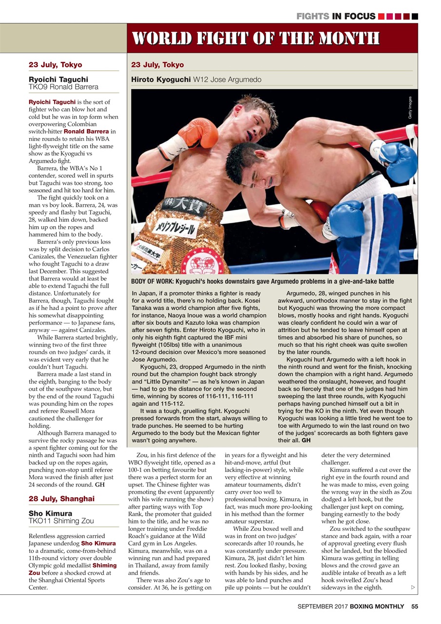 Boxing Monthly Preview Pages