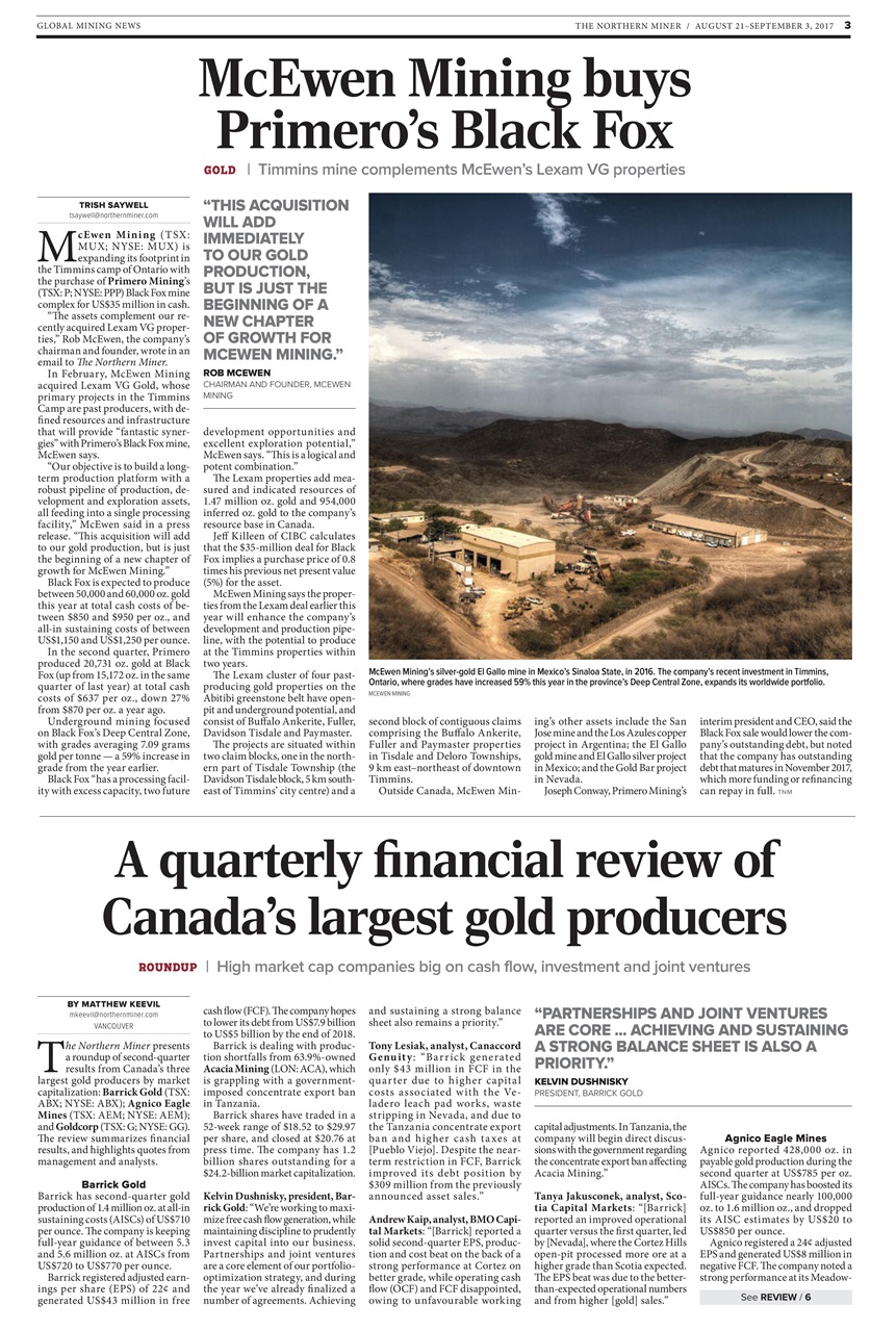 The Northern Miner Preview Pages