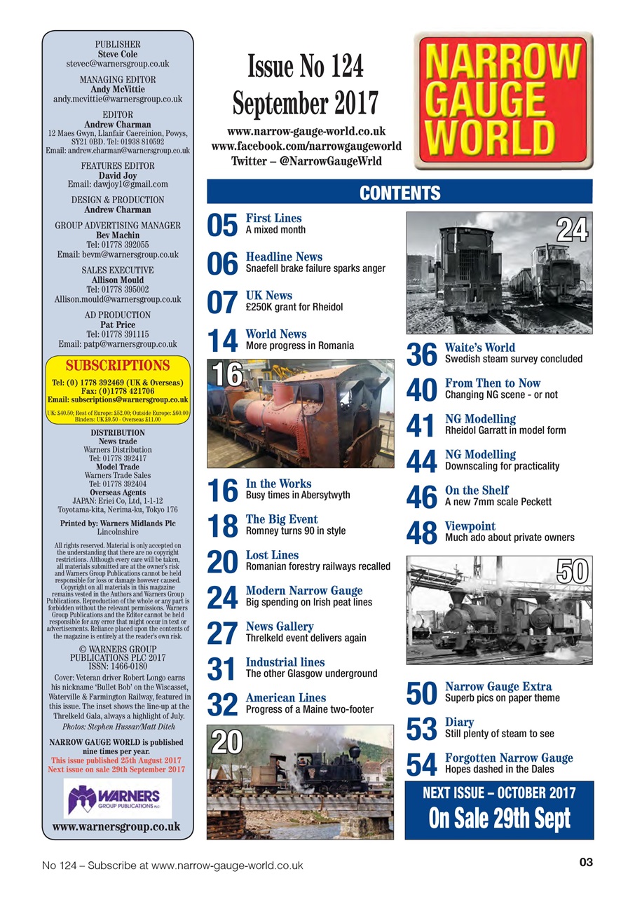 Narrow Gauge World Preview Pages