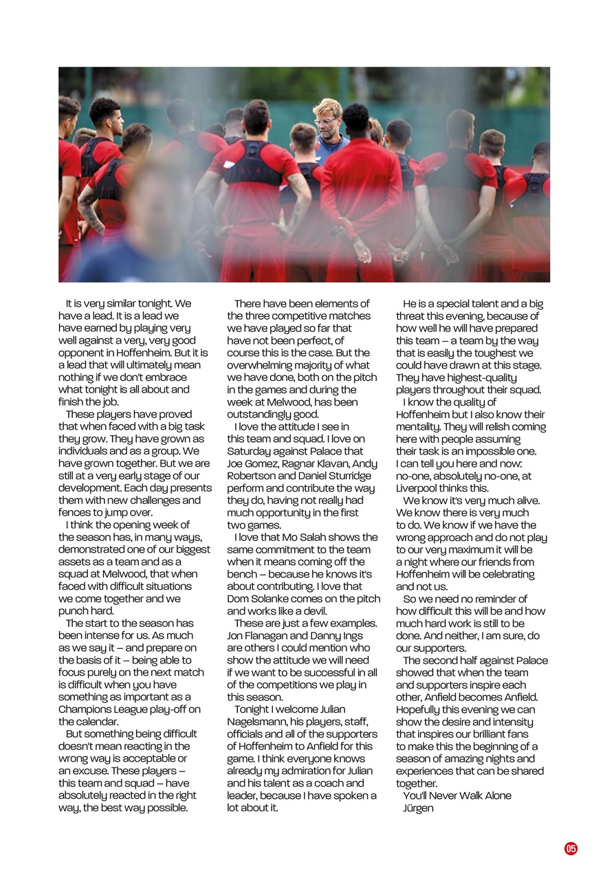 Liverpool FC Programmes Preview Pages