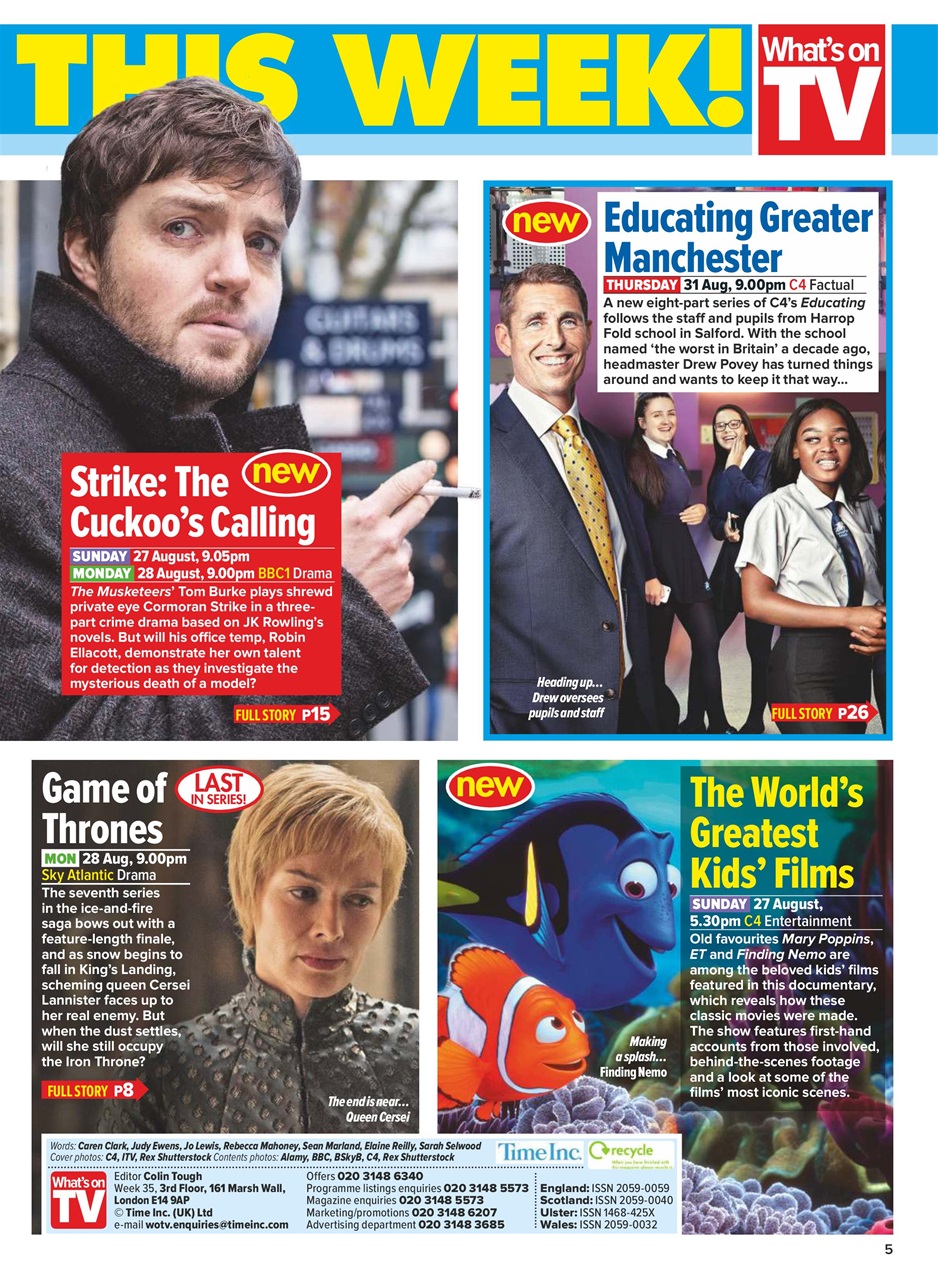 What's on TV Preview Pages