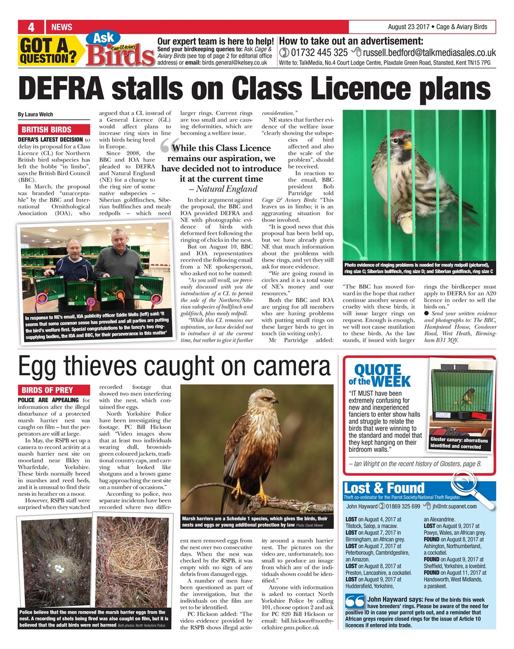 Cage & Aviary Birds Preview Pages