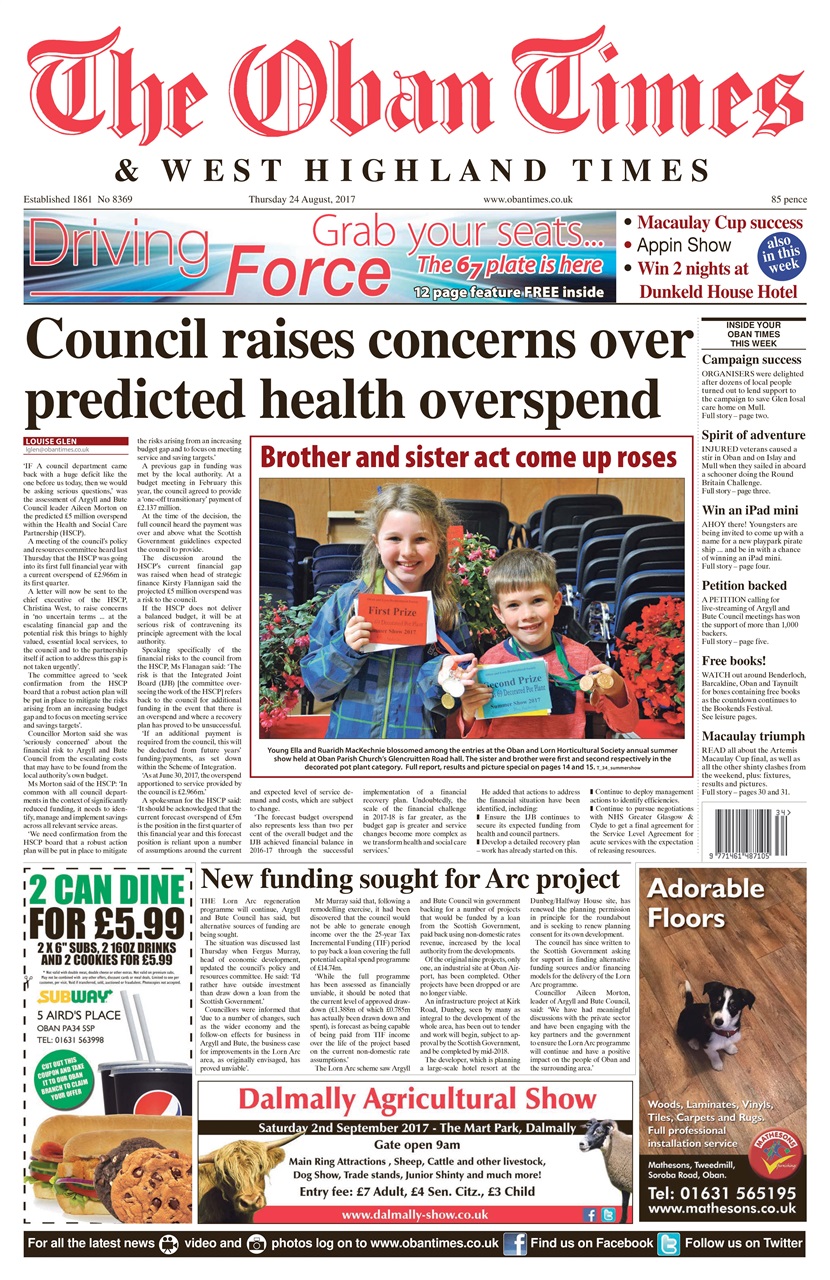 The Oban Times & Lochaber Times Preview Pages