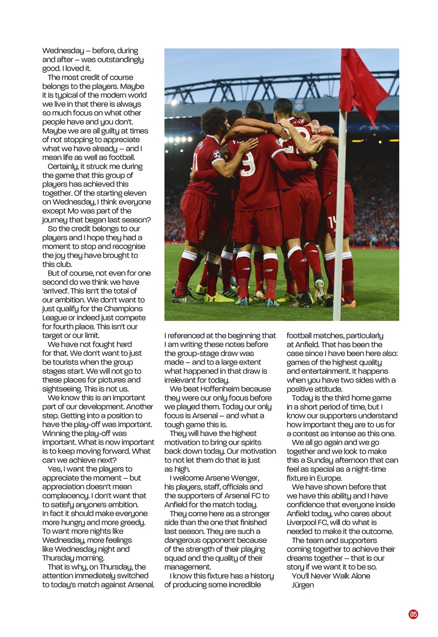 Liverpool FC Programmes Preview Pages