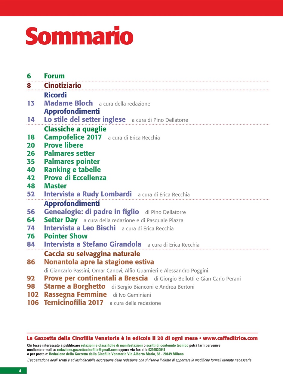 La Gazzetta Della Cinofilia Venatoria Preview Pages