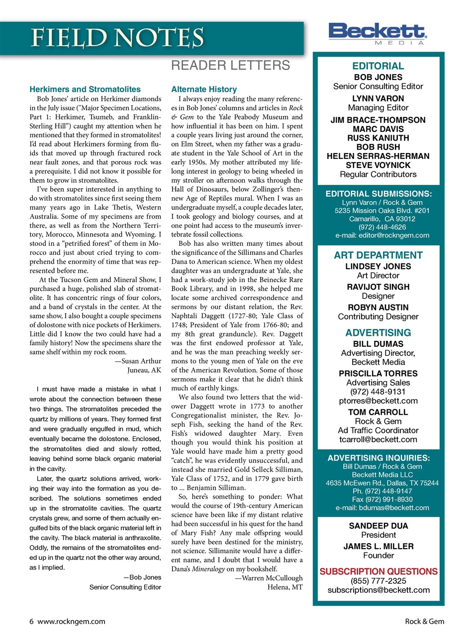 Rock&Gem Magazine Preview Pages