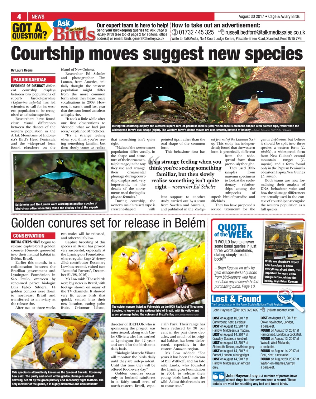 Cage & Aviary Birds Preview Pages
