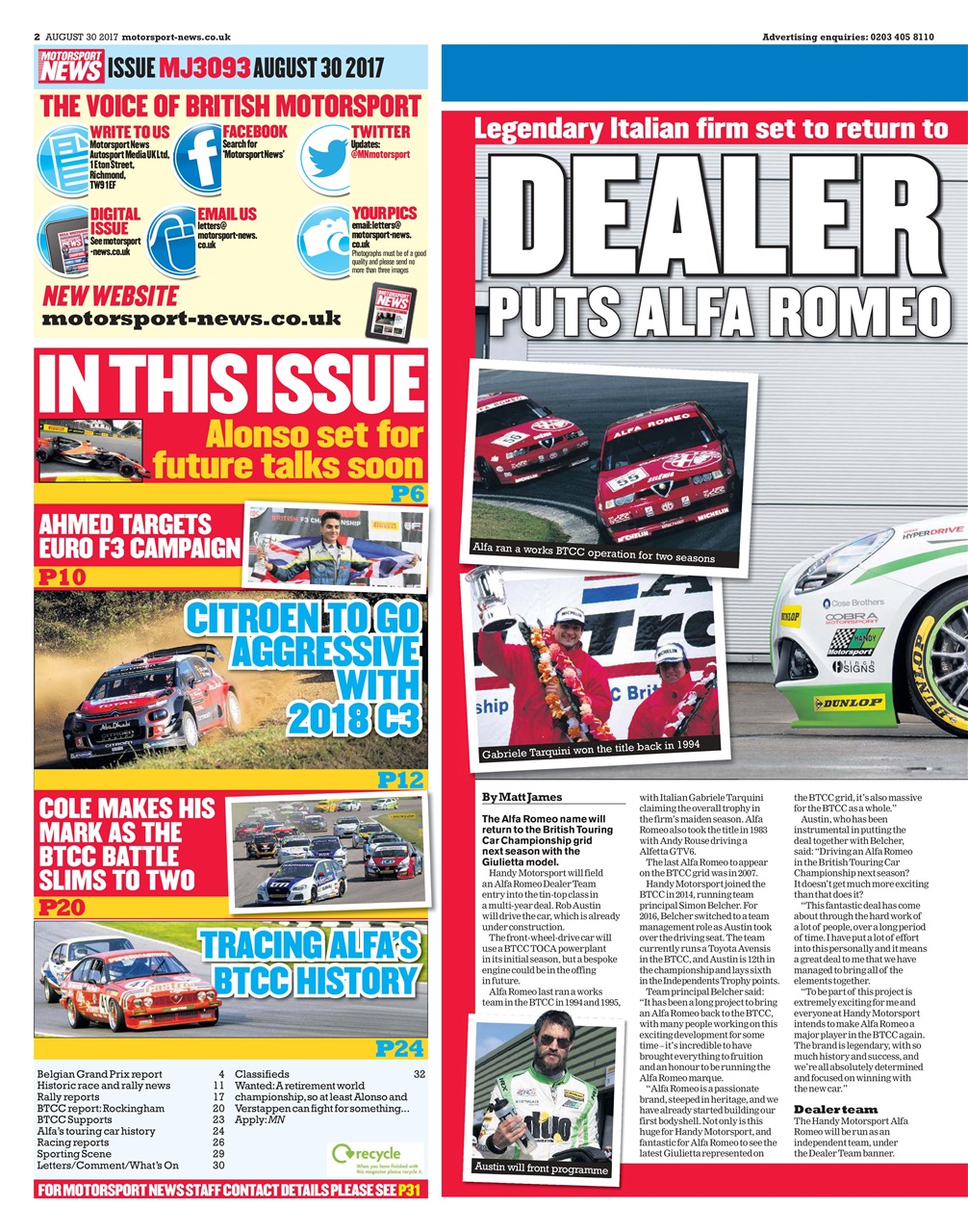Motorsport News Preview Pages