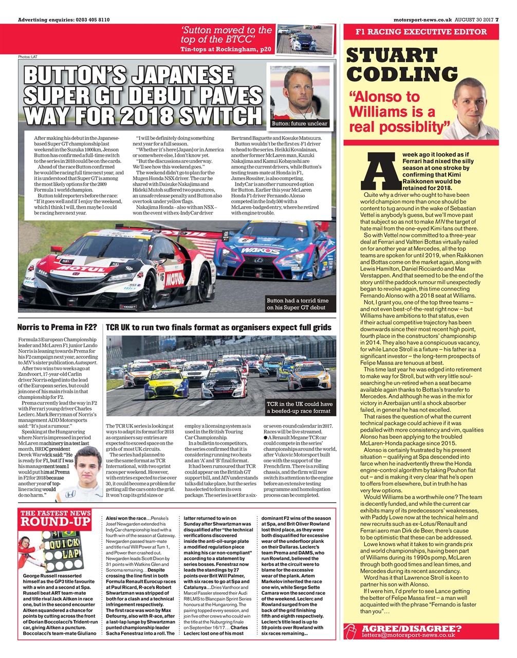 Motorsport News Preview Pages