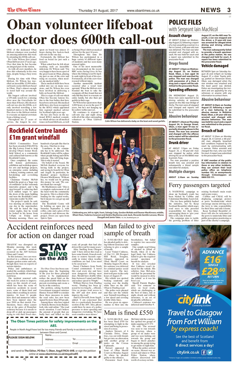 The Oban Times & Lochaber Times Preview Pages