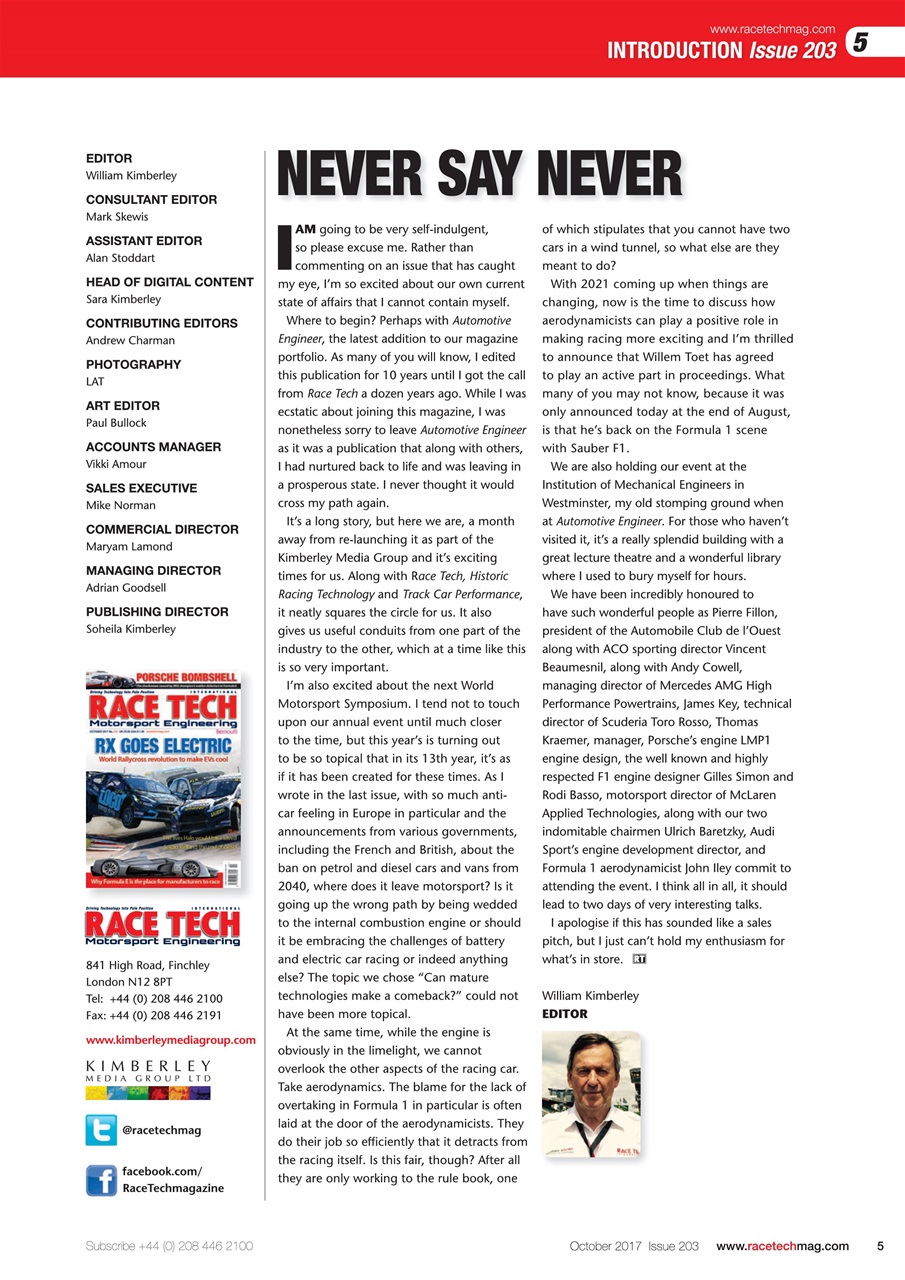 Race Tech Preview Pages