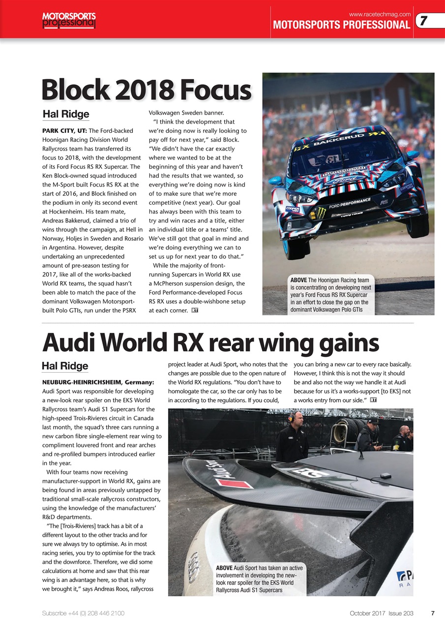 Race Tech Preview Pages