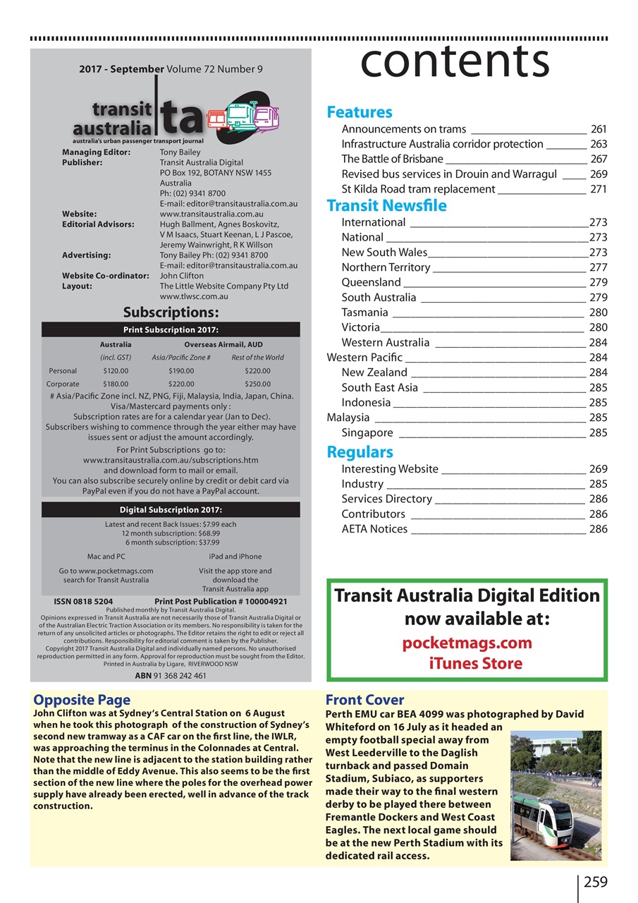 Transit Australia Preview Pages