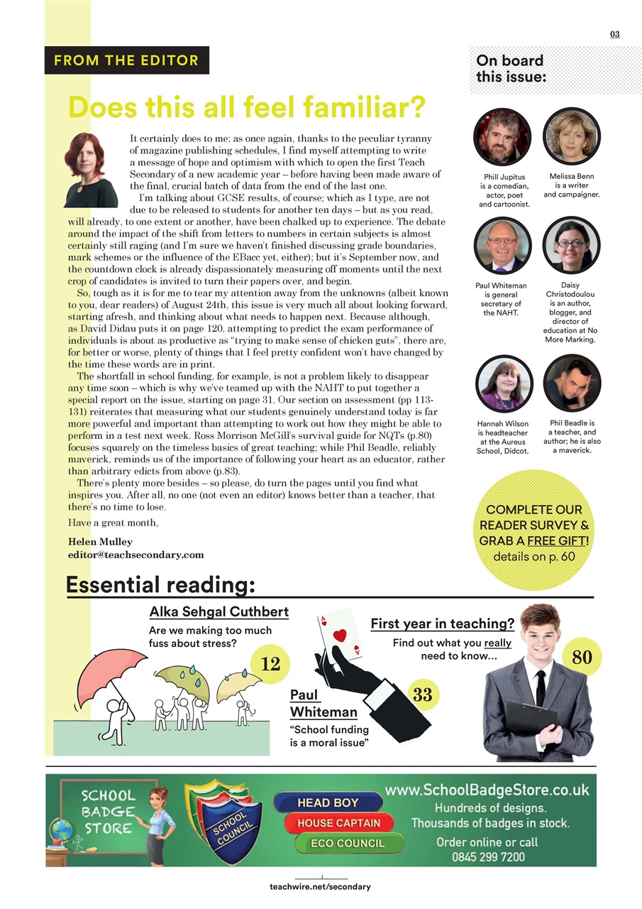 Teach Secondary Preview Pages