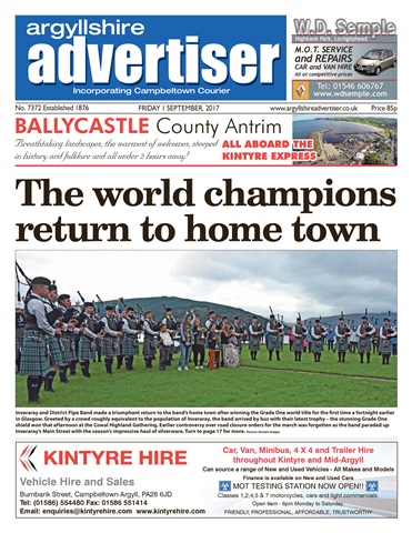 Argyllshire Advertiser issue 1st September 2017