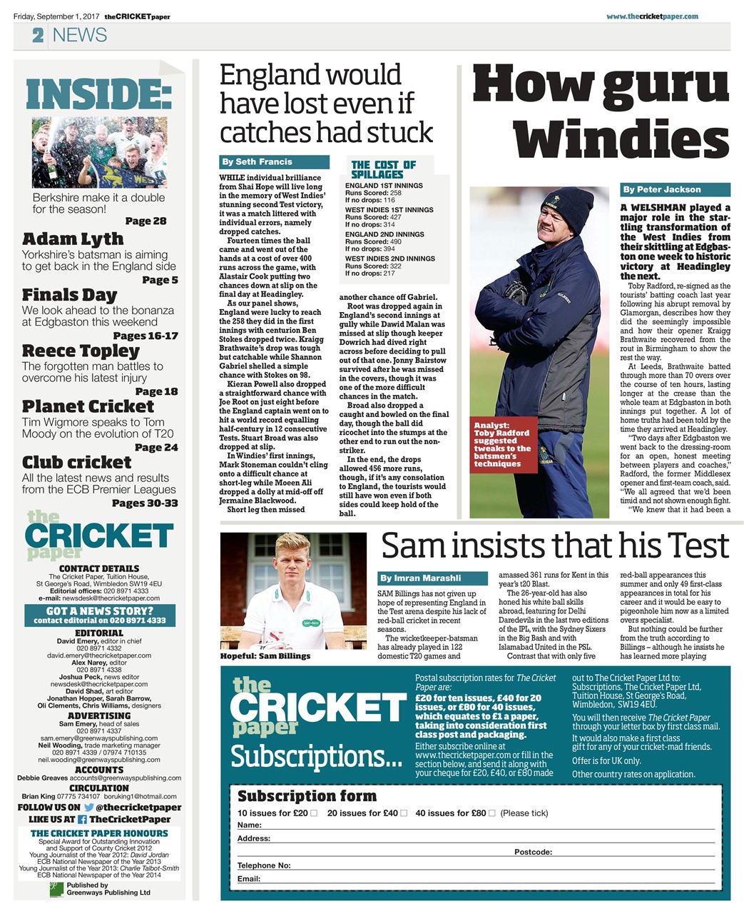 The Cricket Paper Preview Pages
