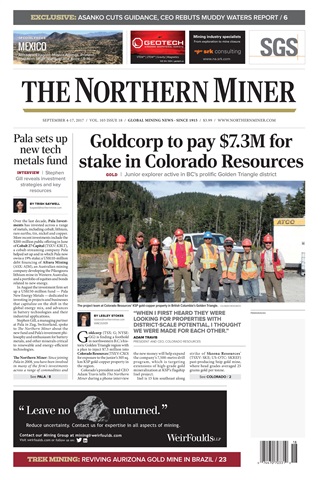 The Northern Miner issue Vol. 103 No. 18