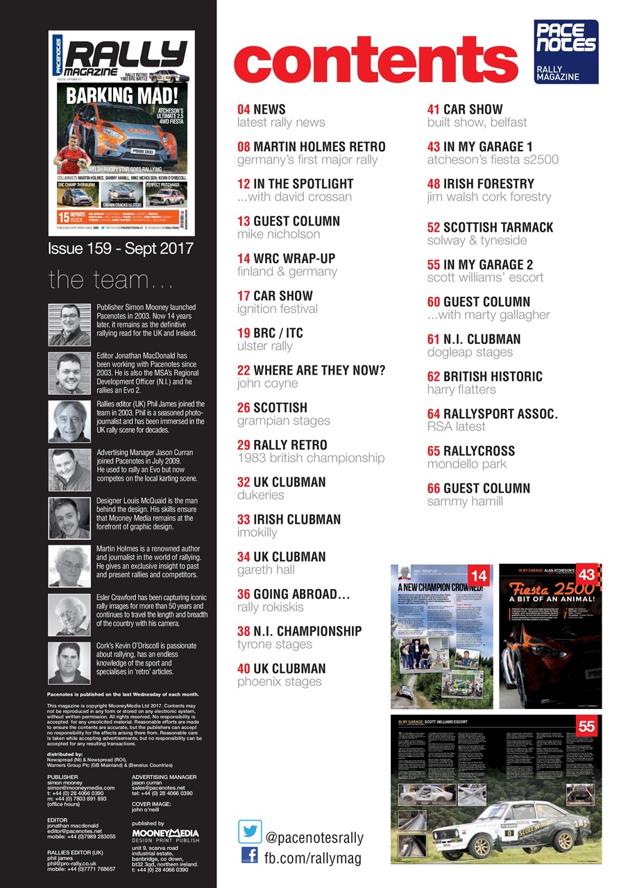 Pacenotes Rally magazine Preview Pages