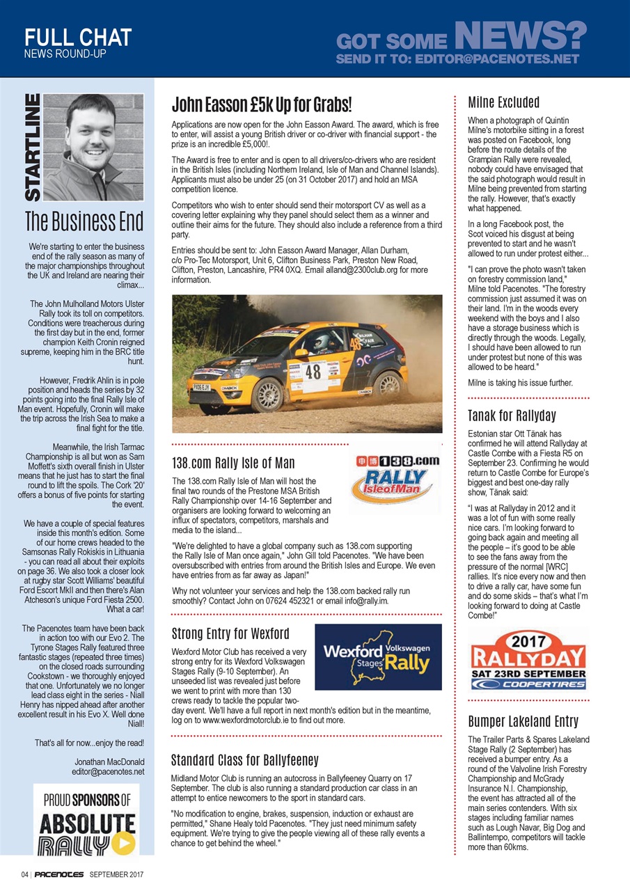 Pacenotes Rally magazine Preview Pages