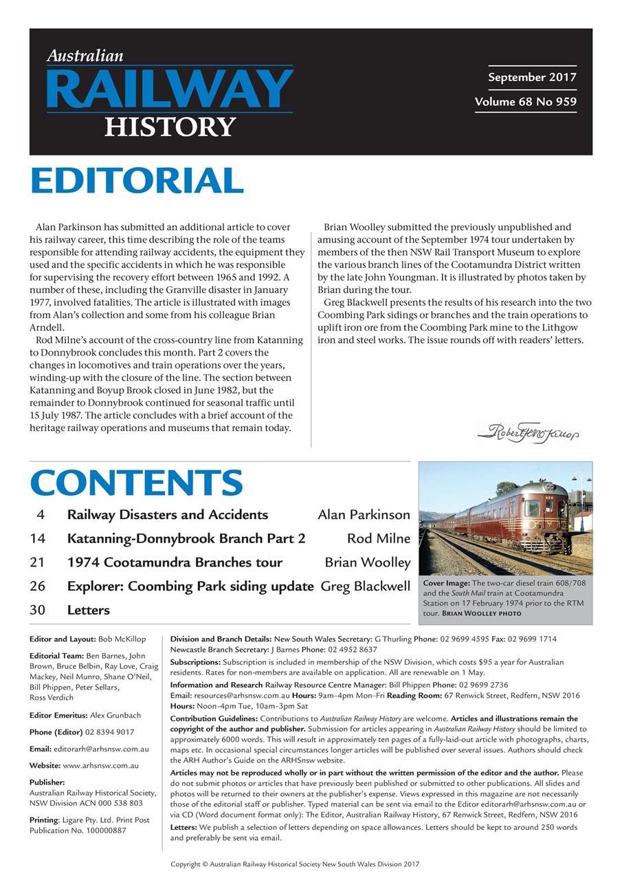 Australian Railway History Preview Pages