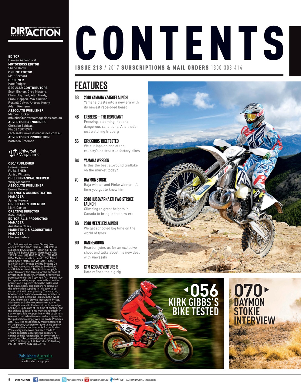 Dirt Action Preview Pages