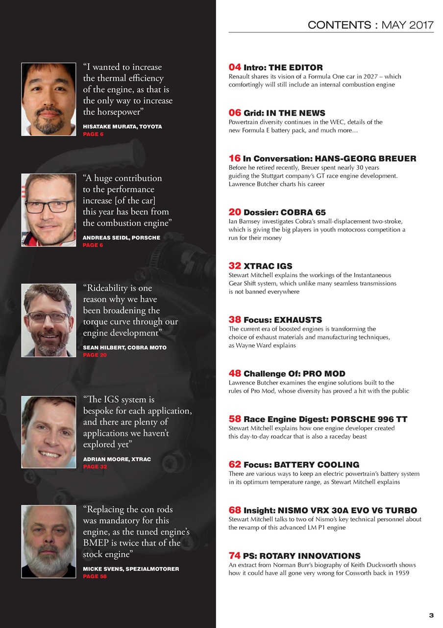 Race Engine Technology Preview Pages