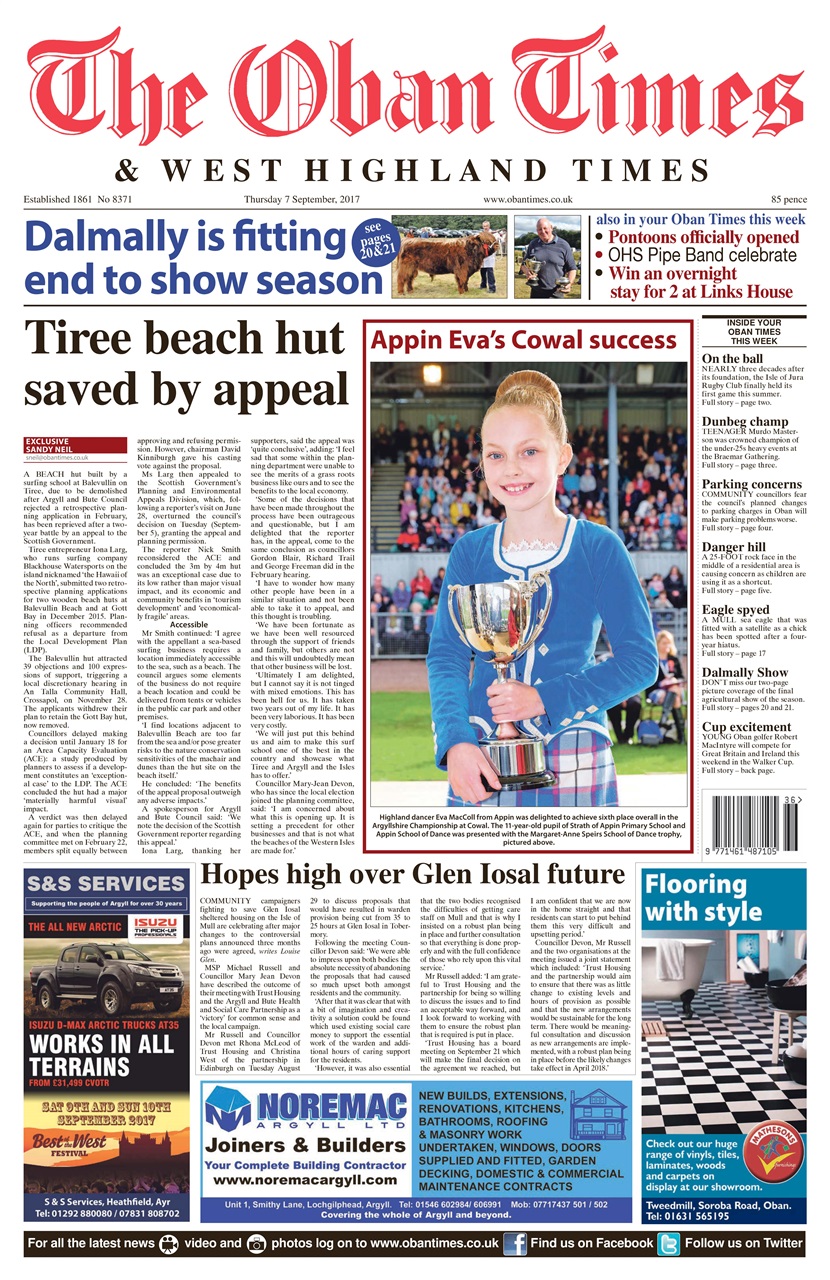 The Oban Times & Lochaber Times Preview Pages
