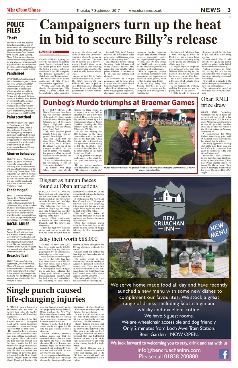 The Oban Times & Lochaber Times Preview Pages