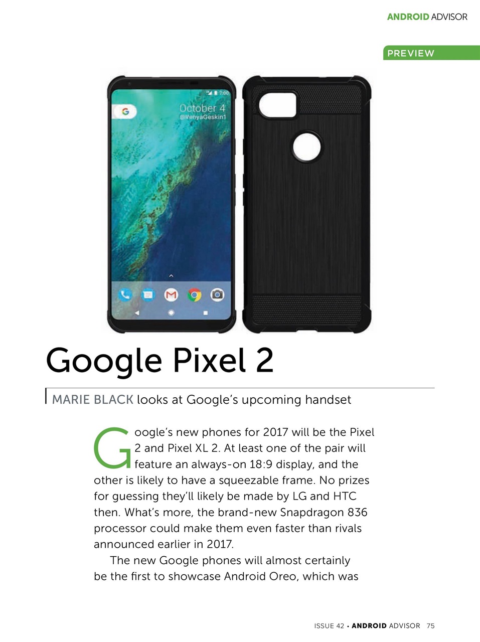 Android Advisor Preview Pages