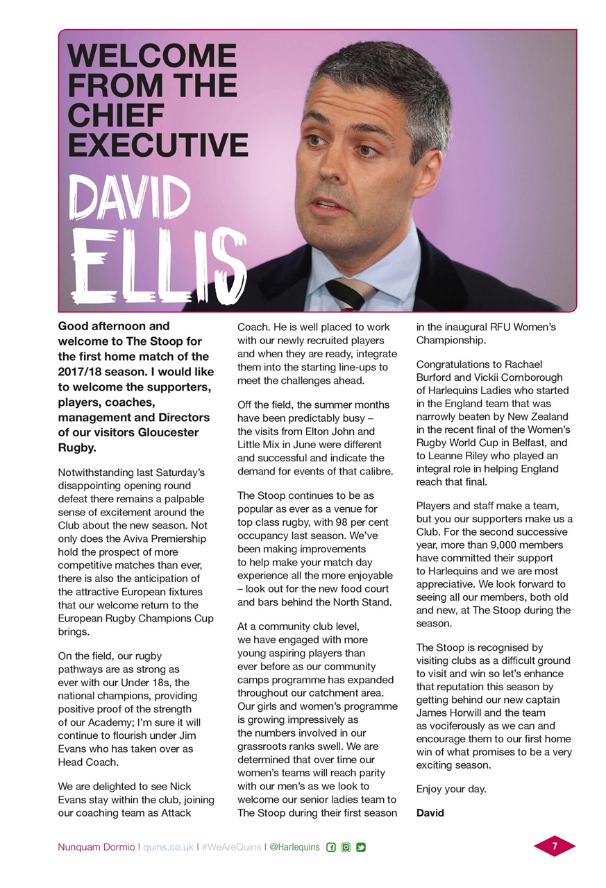 Harlequins Preview Pages