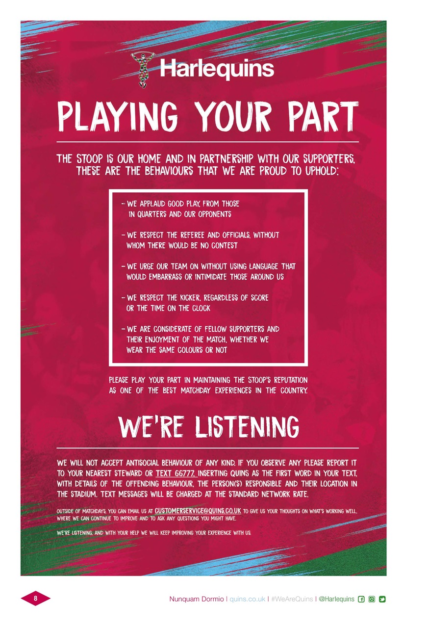 Harlequins Preview Pages