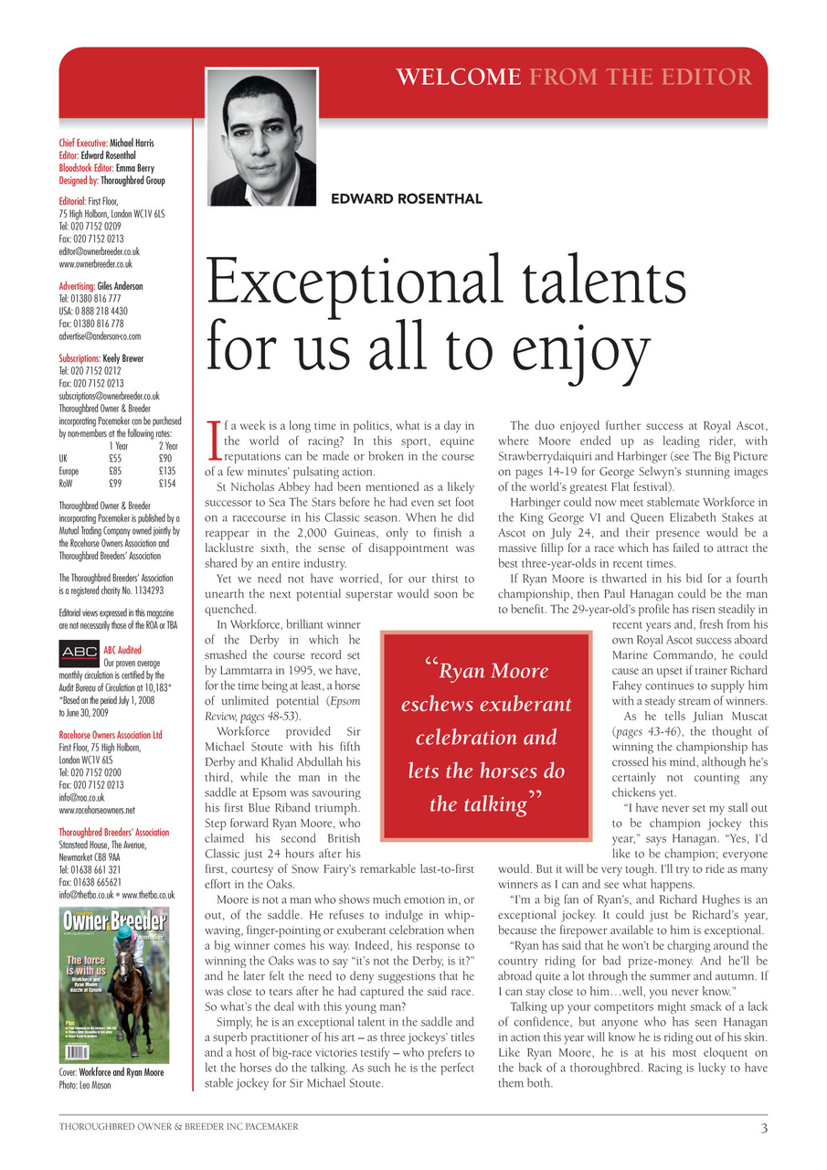 The Owner Breeder Preview Pages