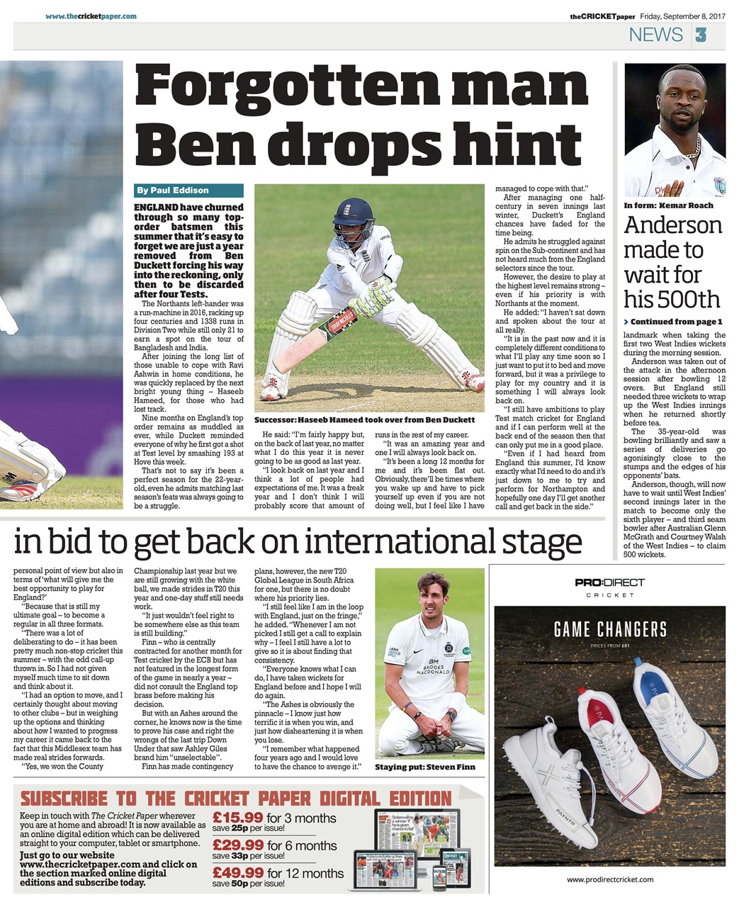 The Cricket Paper Preview Pages