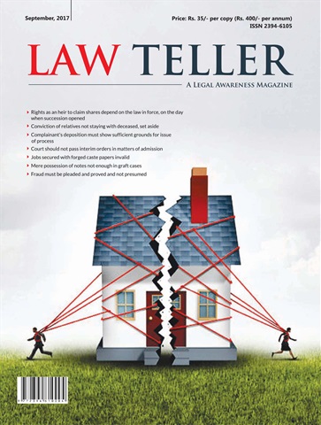 Lawteller – A Legal Awareness Magazine issue September 2017