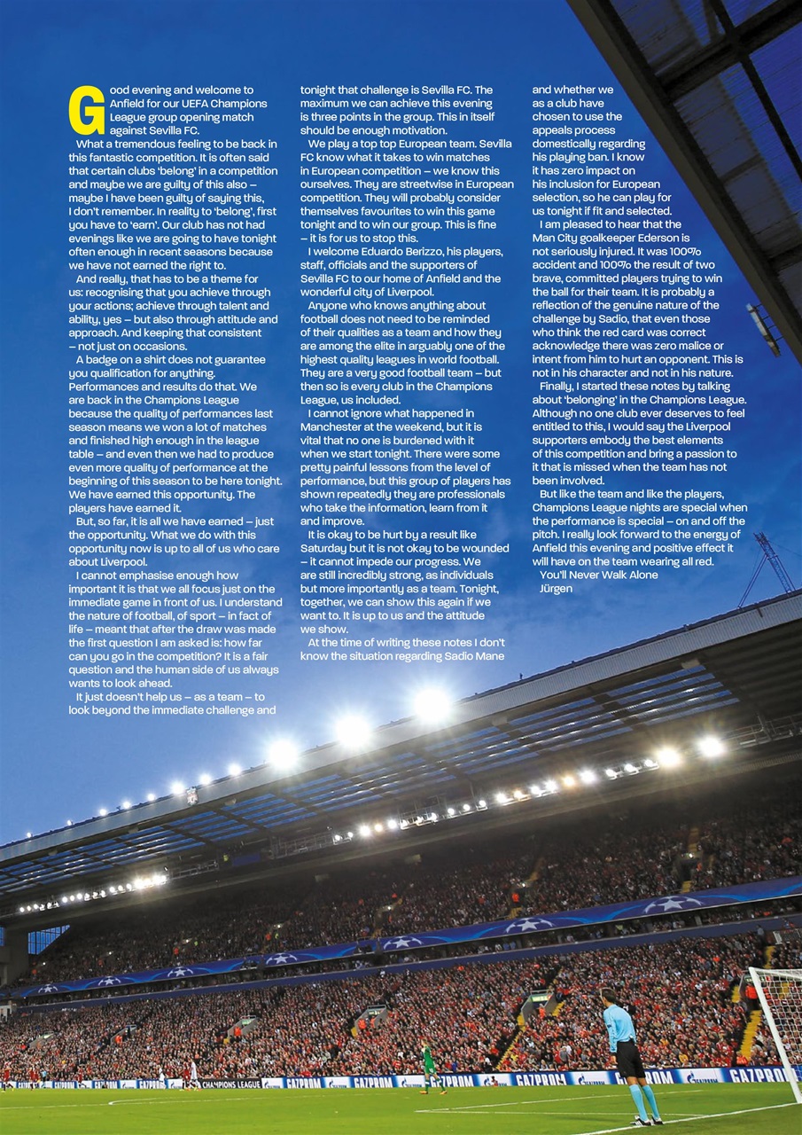 Liverpool FC Programmes Preview Pages