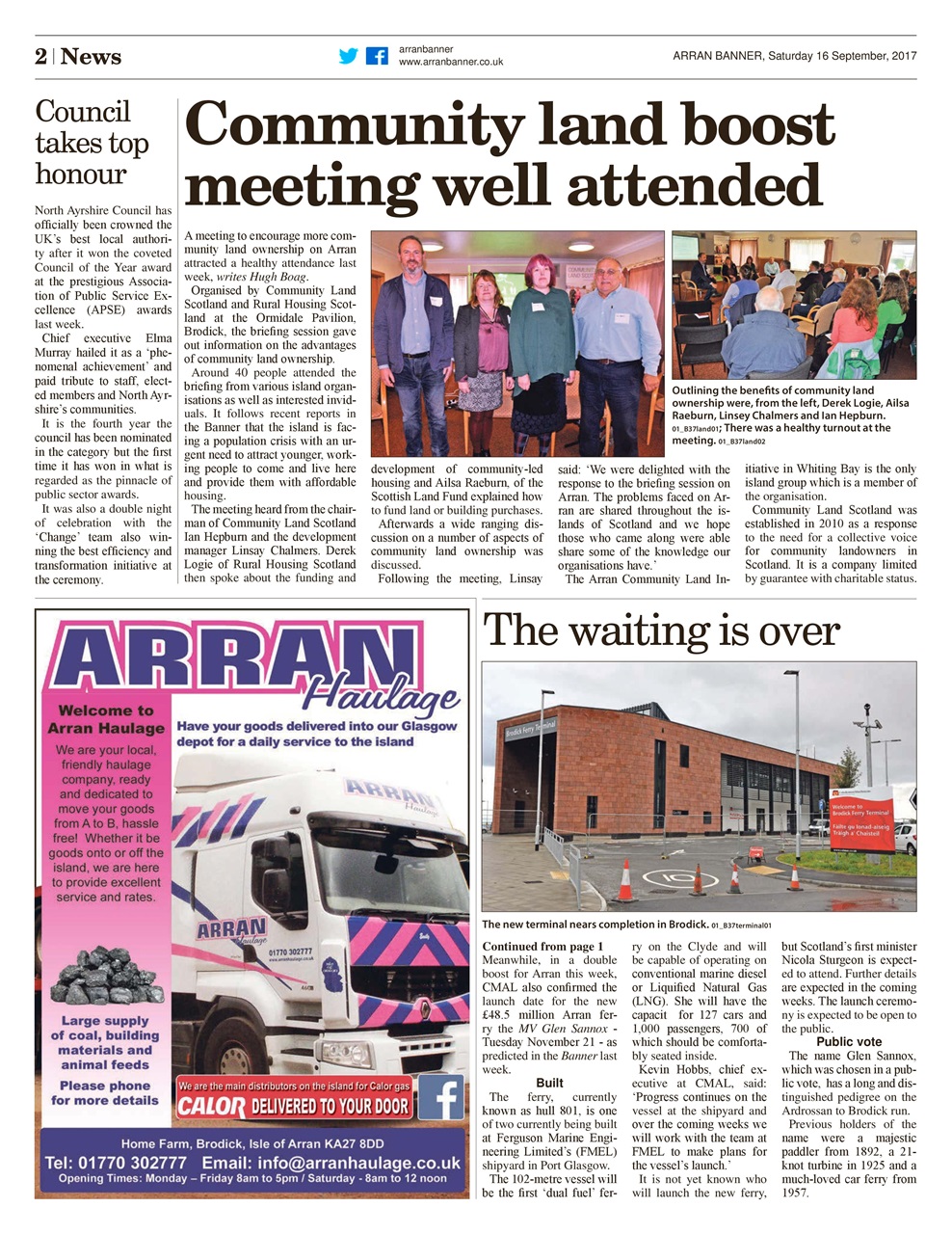 Arran Banner Preview Pages