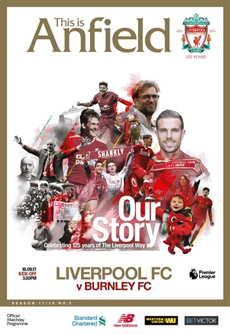 Liverpool FC Programmes issue vs Burnley 17/18