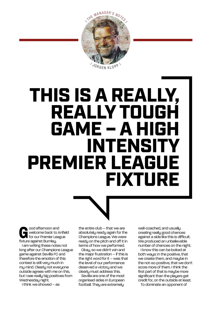 Liverpool FC Programmes Preview Pages