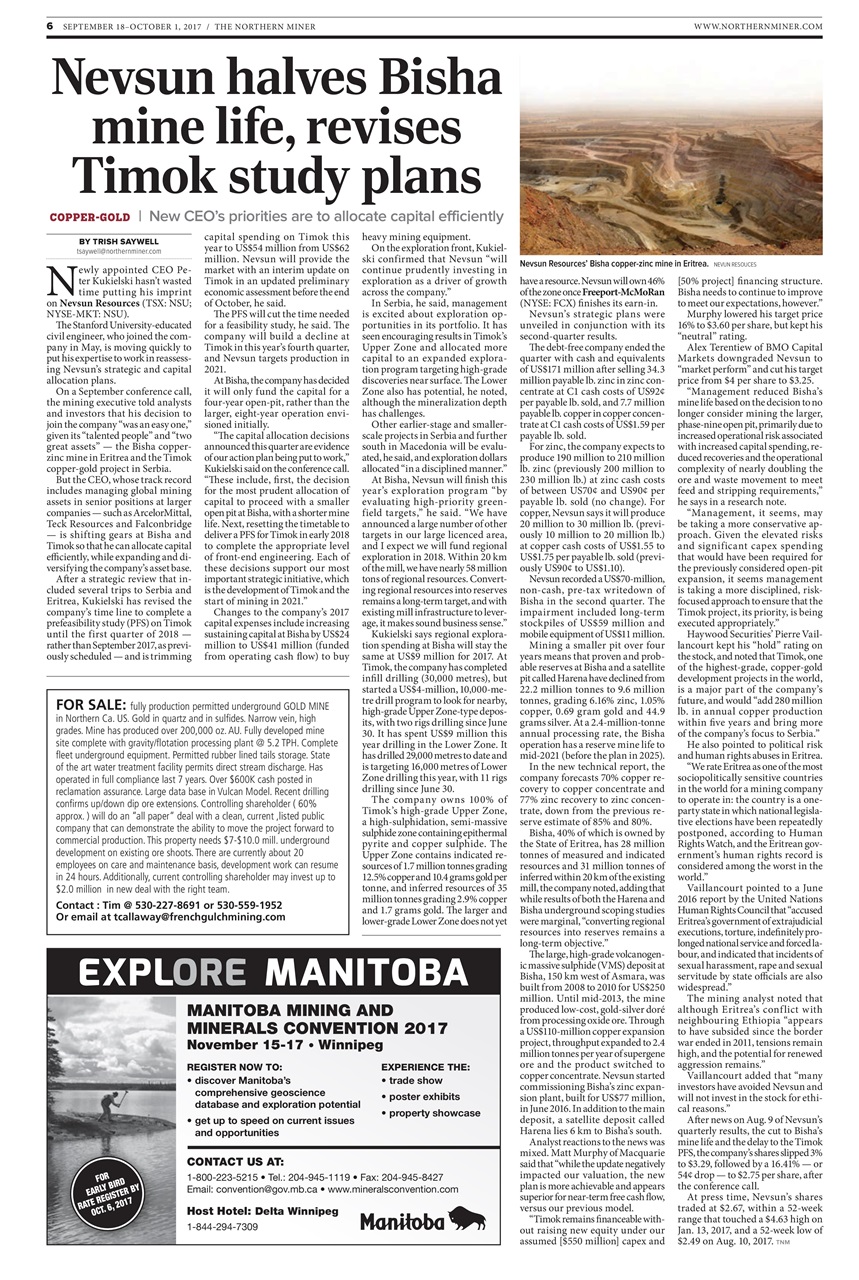 The Northern Miner Preview Pages