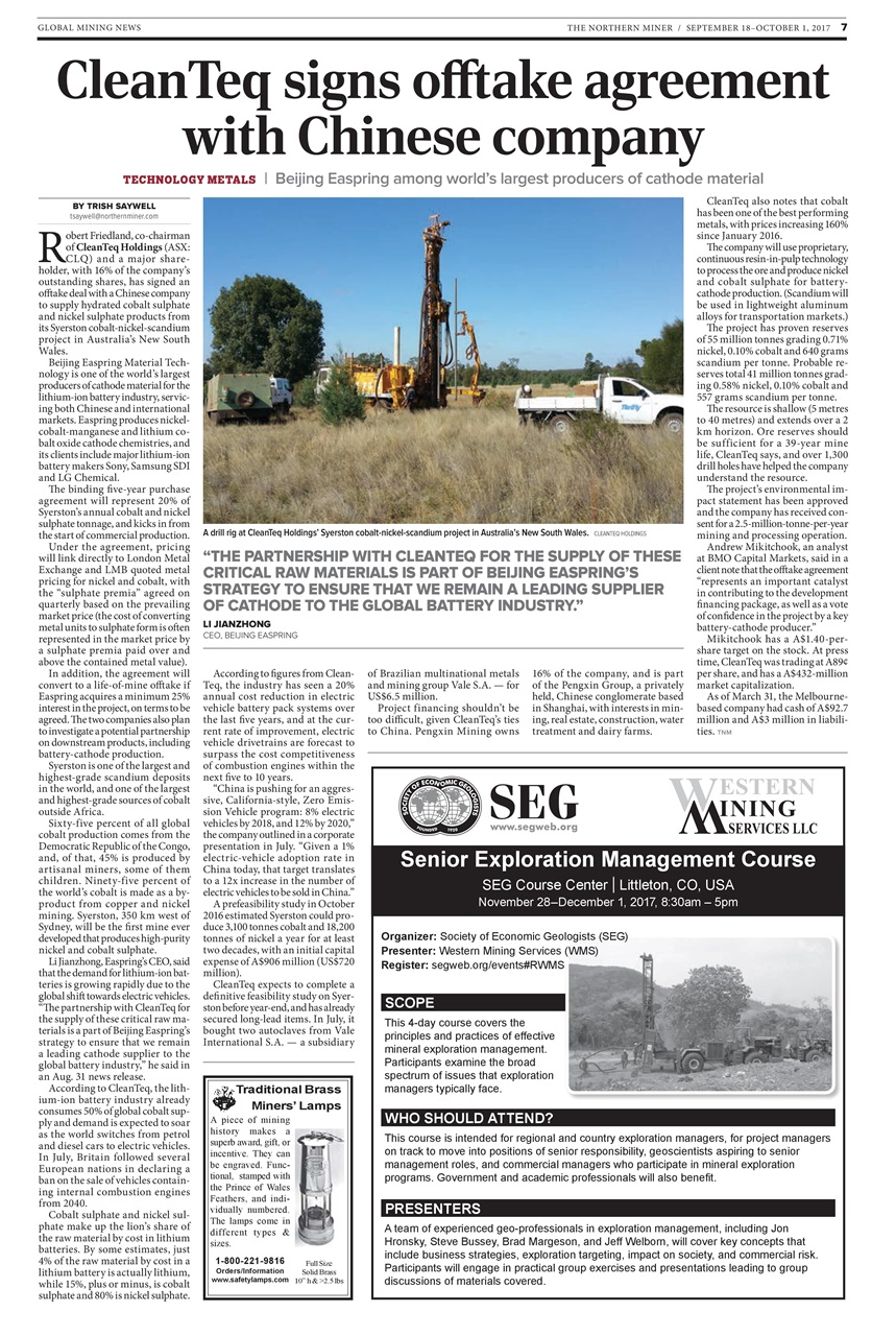 The Northern Miner Preview Pages