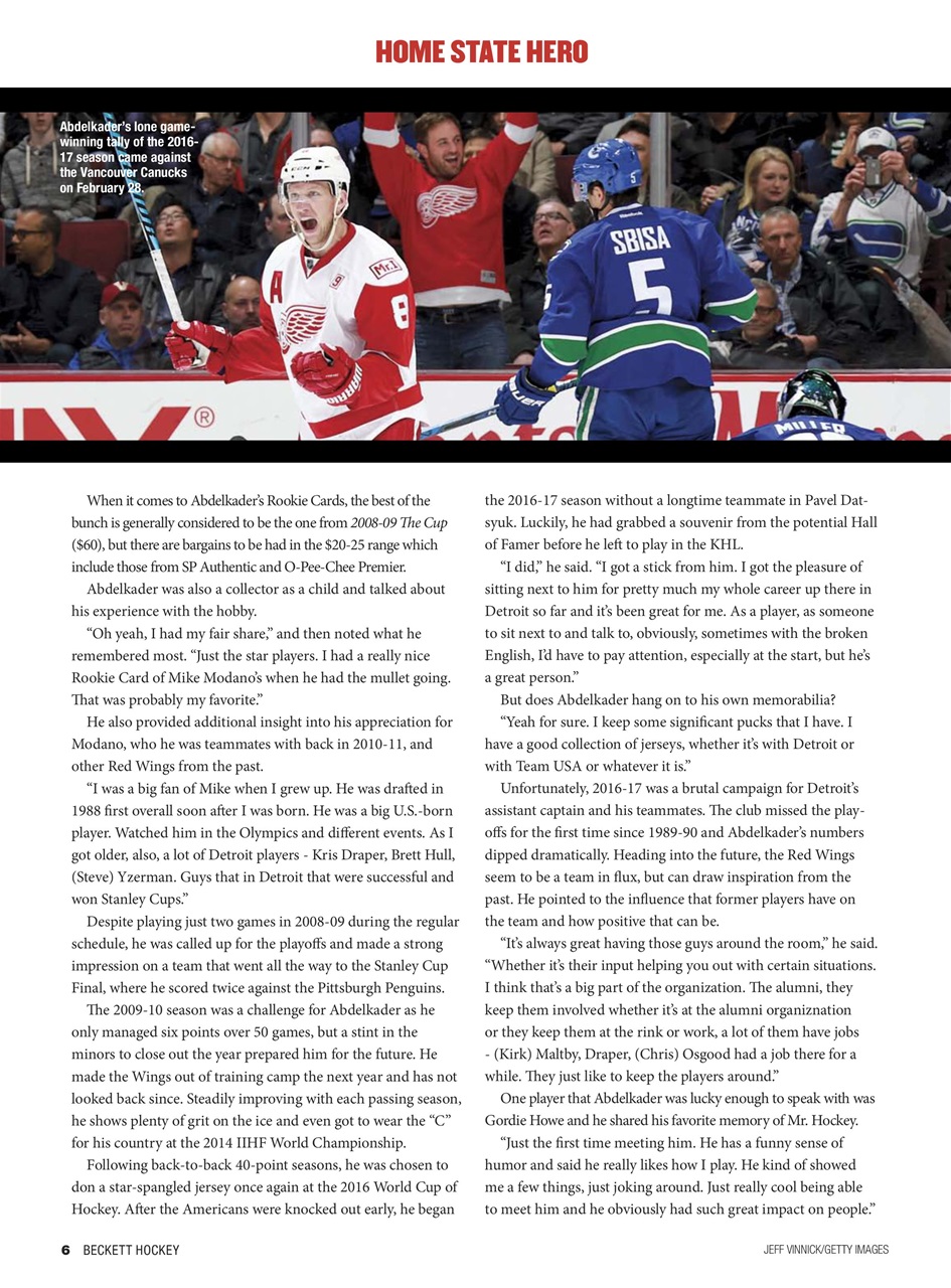 Beckett Hockey Magazine Preview Pages
