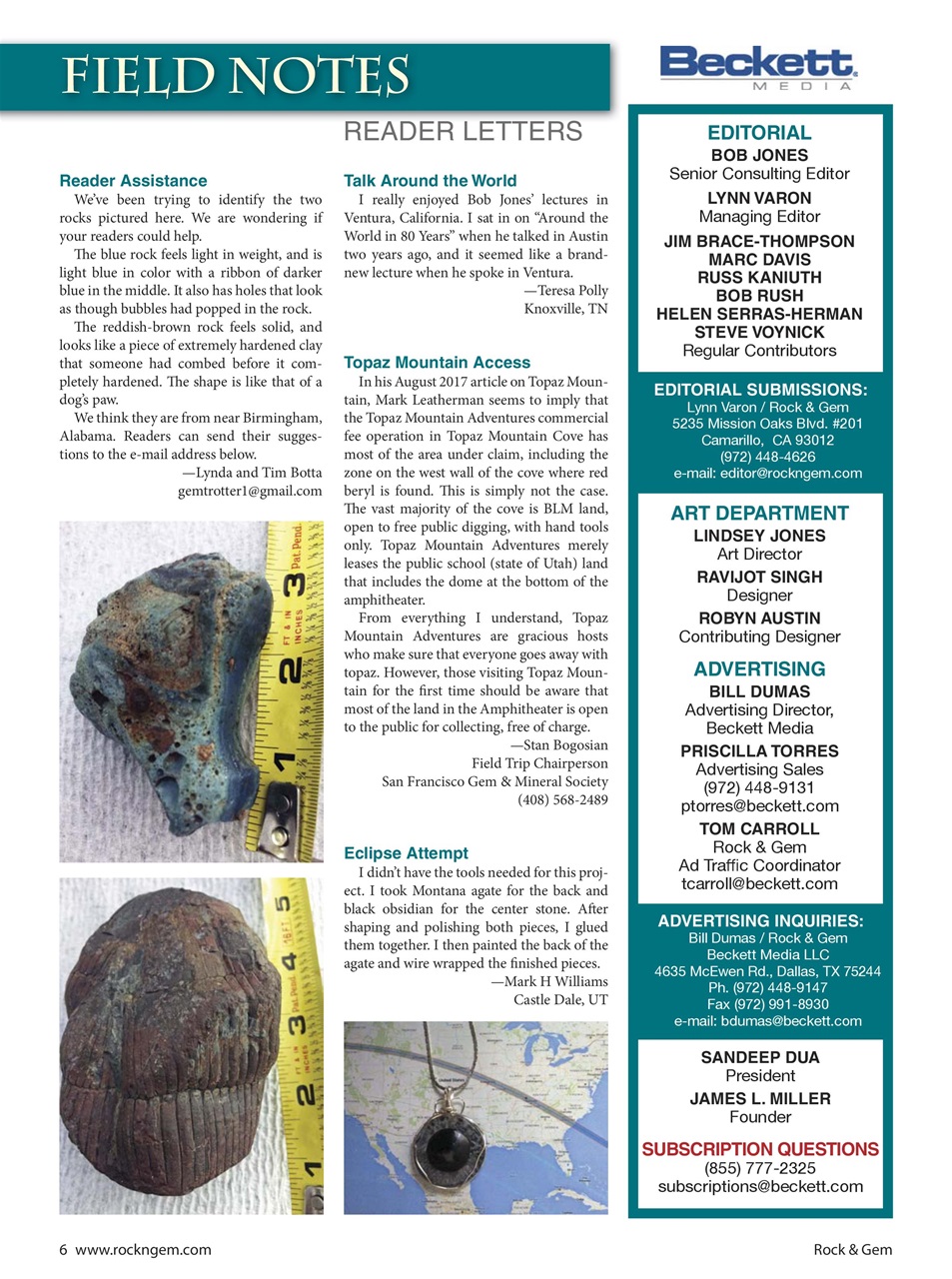 Rock&Gem Magazine Preview Pages