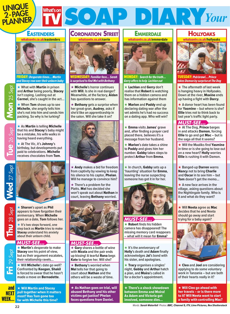 What's on TV Preview Pages