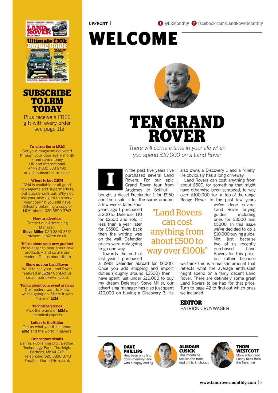 Land Rover Monthly Preview Pages