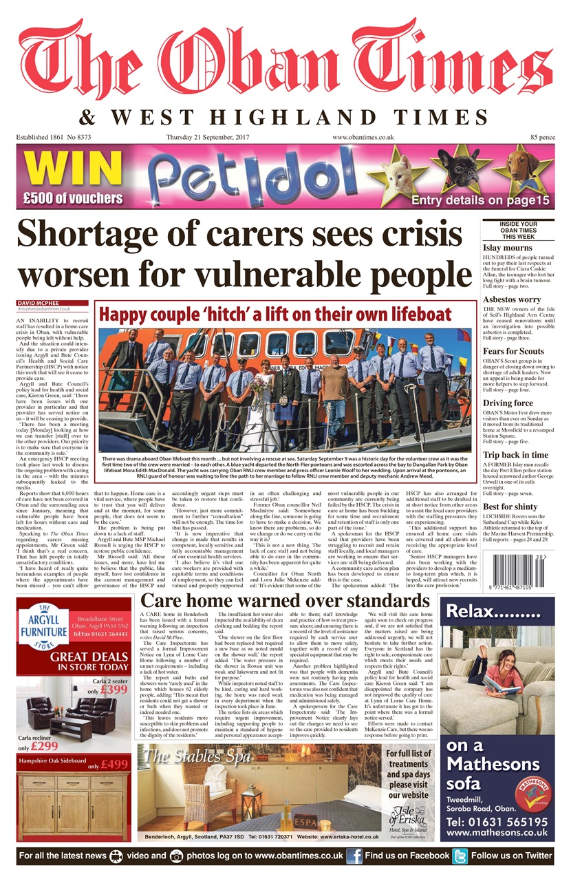 The Oban Times & Lochaber Times Preview Pages